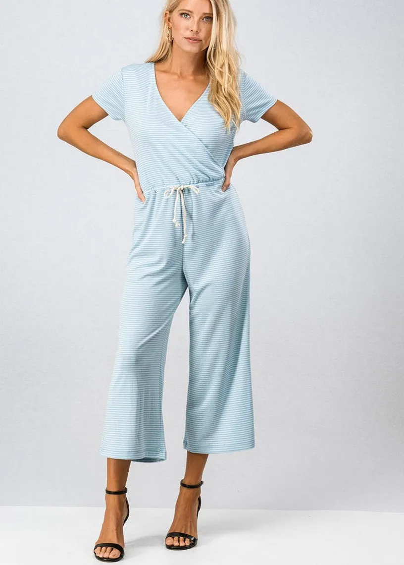 Blue Pinstripe Jumpsuit