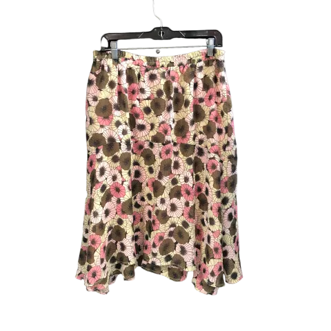 Brown & Pink Skirt Midi Sag Harbor, Size Xl
