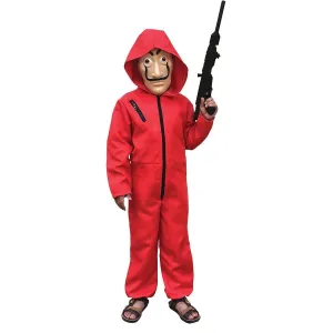Casa De Papel Costume for Kids, Red Jumpsuit and Mask