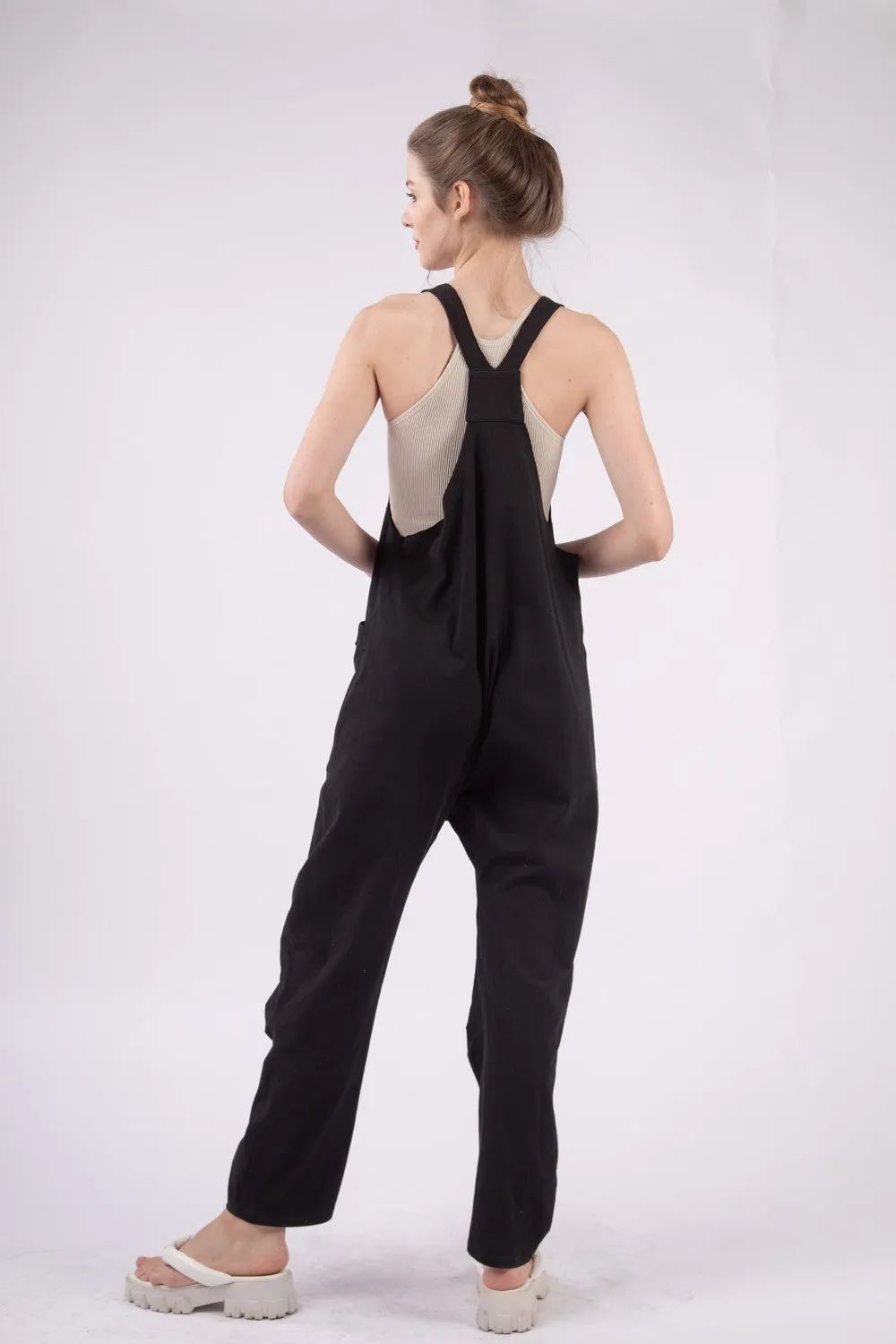 Casual Loose Fit Solid Knit Baggy Jumpsuit