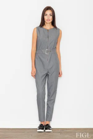 Chic Sleeveless Zipper Jumpsuit with Defined Waist