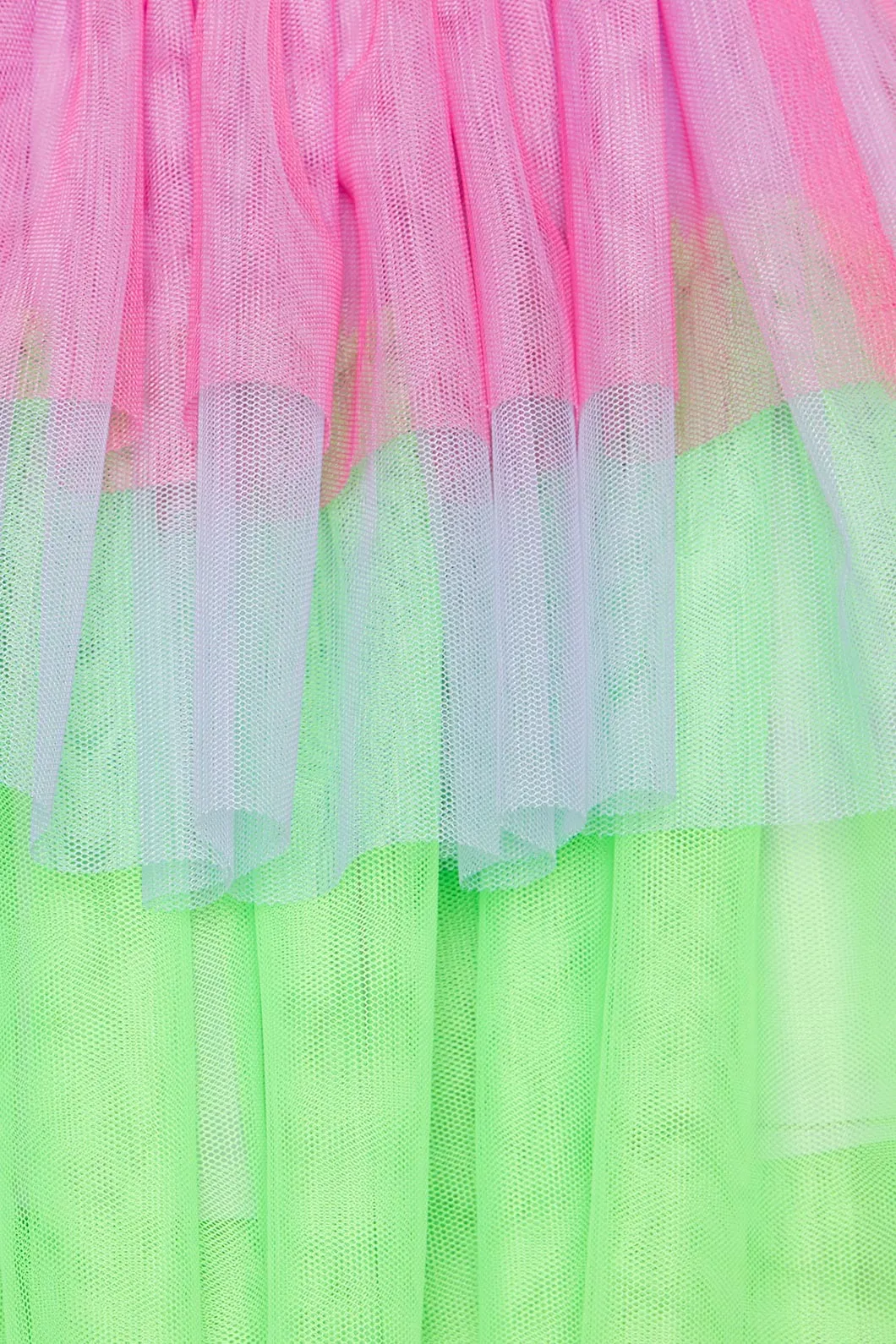 Colour Block Kids Mesh Layered Skirt