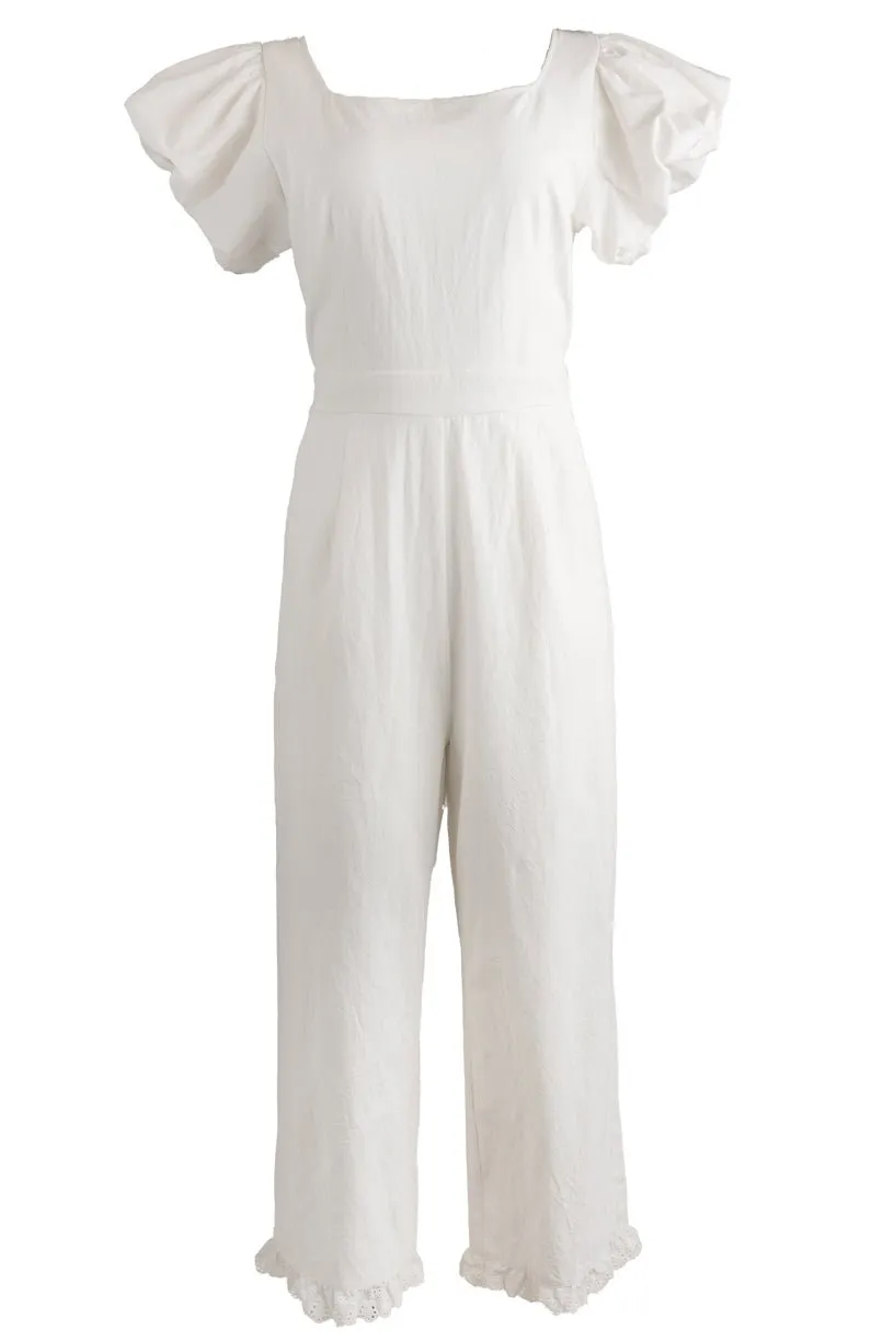 Dahlia Jumpsuit in White - FINAL SALE