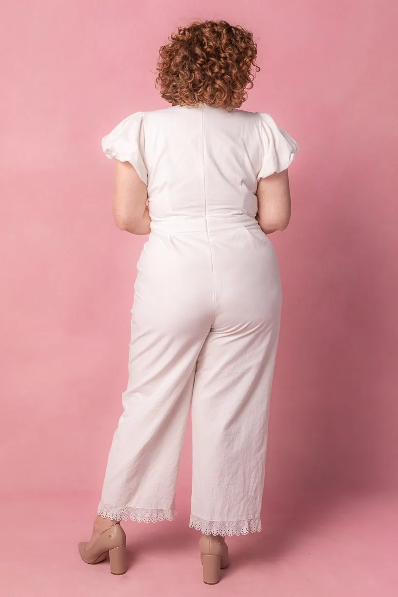 Dahlia Jumpsuit in White - FINAL SALE