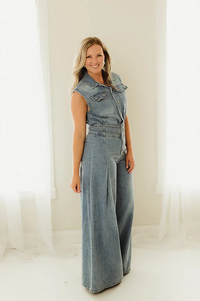 Denim Button Jumpsuit