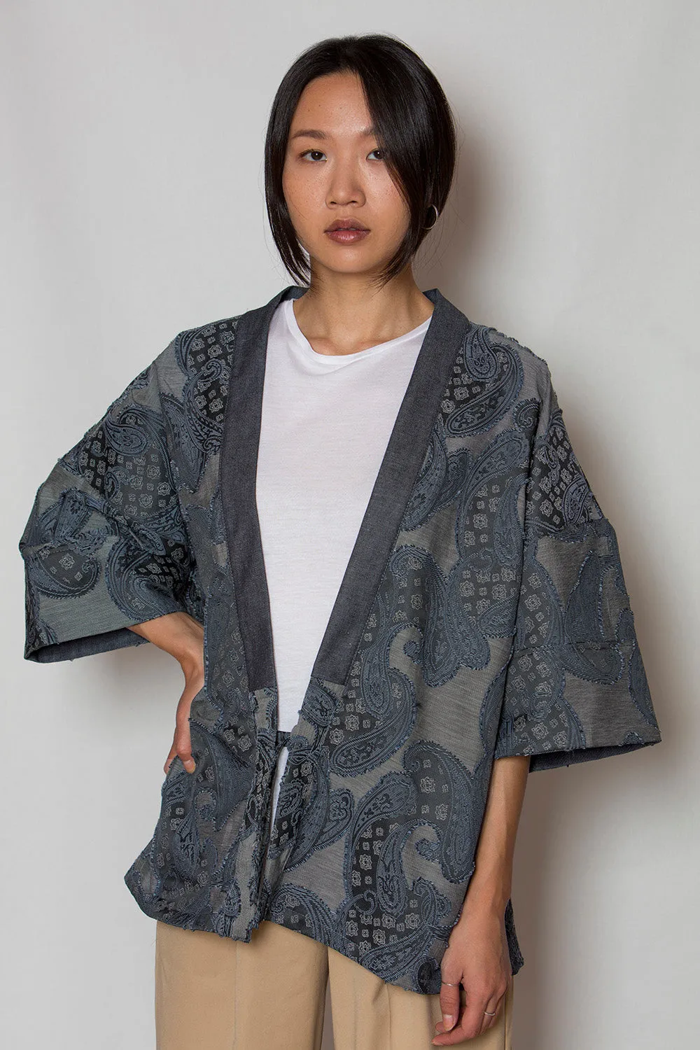 Denim Paisley Print Kimono - W Unisex