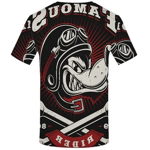 Dog T shirts Men Red Tshirt Anime Military Tshirts Novelty Short Sleeve