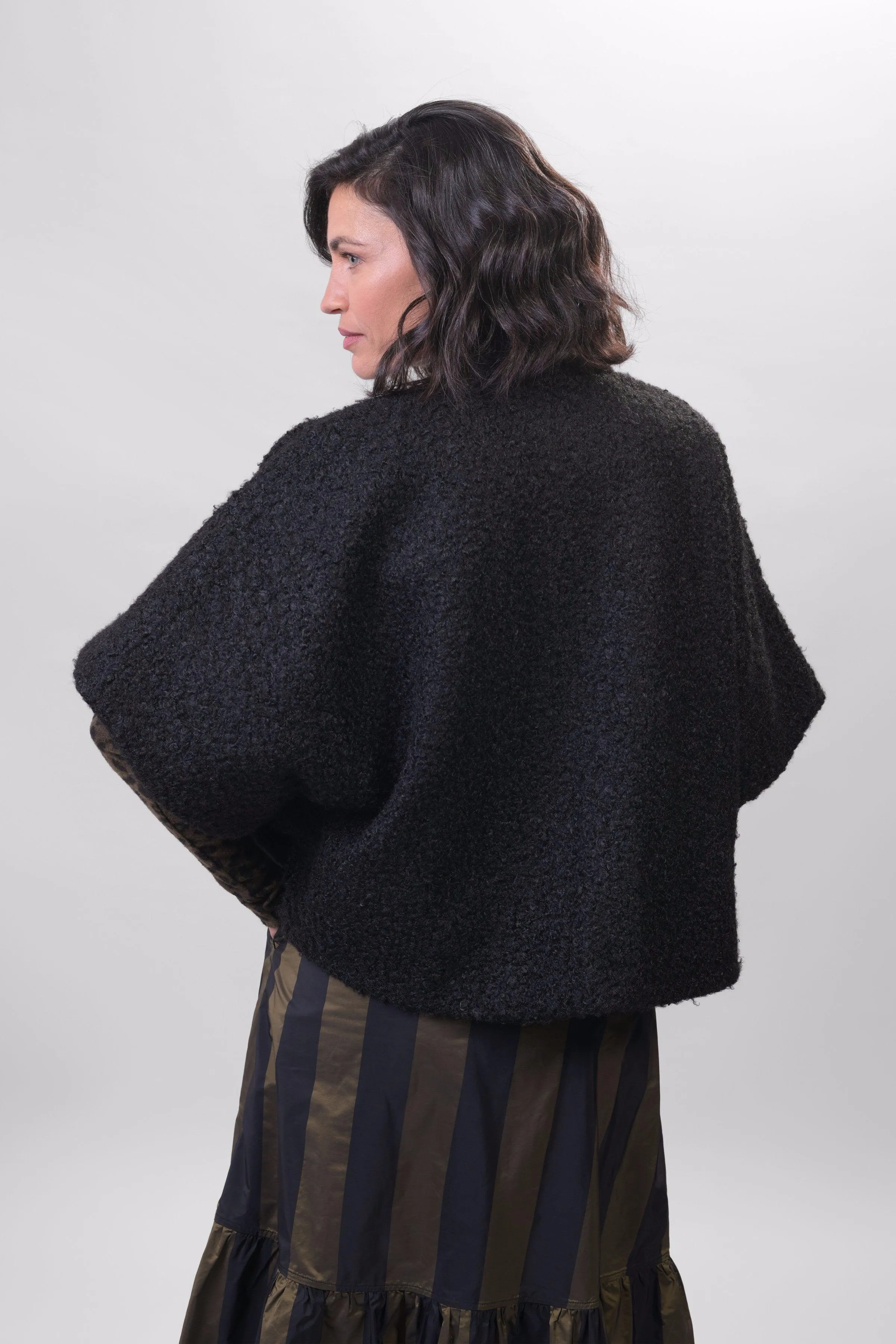 Ether Bouclé Kimono, Black