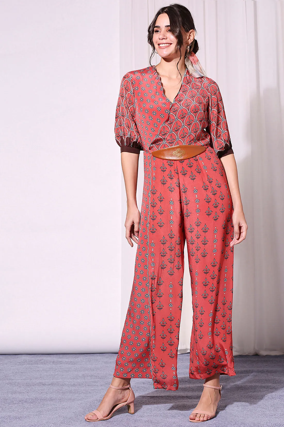 Ethnic Floral Printed Jumpsuit