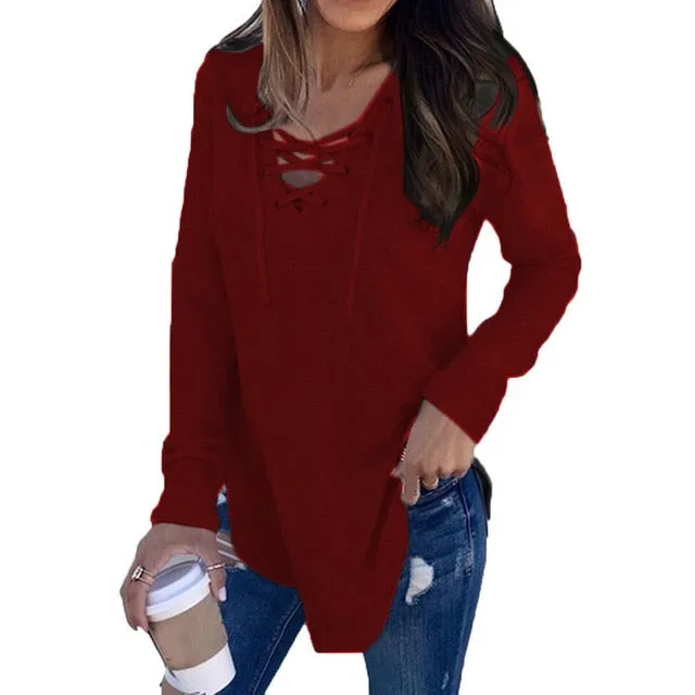Fashion Women Long Sleeve T-shirt