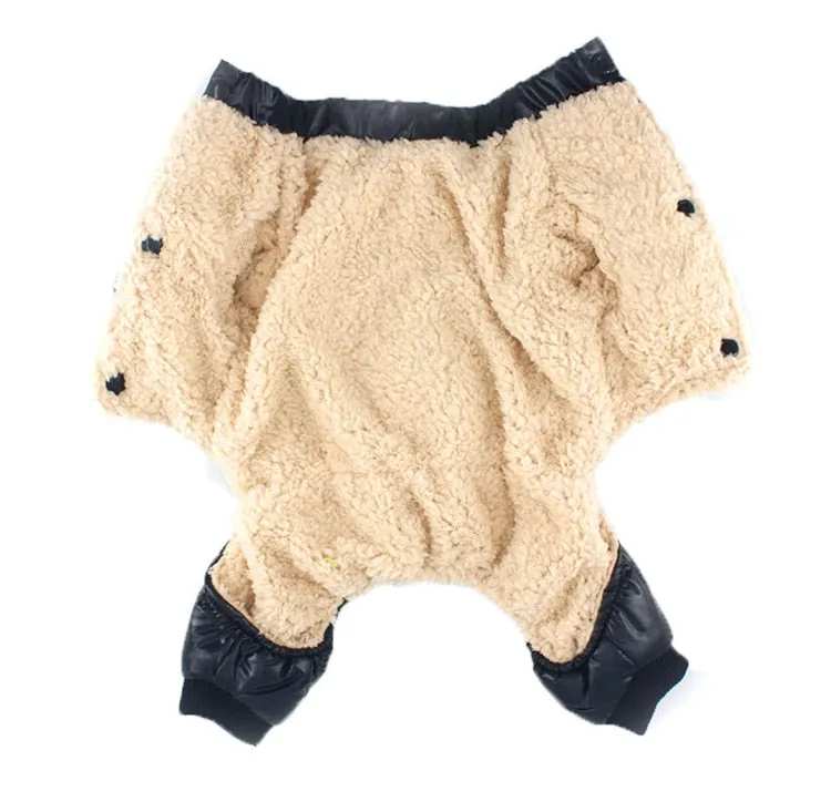 Fashionable Winter Soft Fleece Lining Puppy Jumpsuit Coat