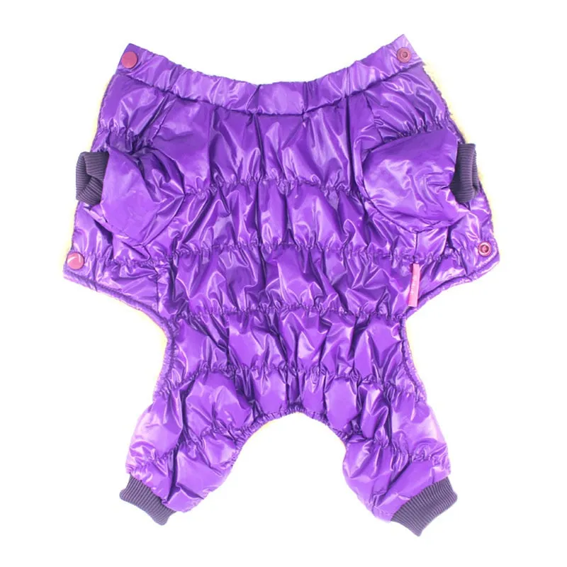 Fashionable Winter Soft Fleece Lining Puppy Jumpsuit Coat