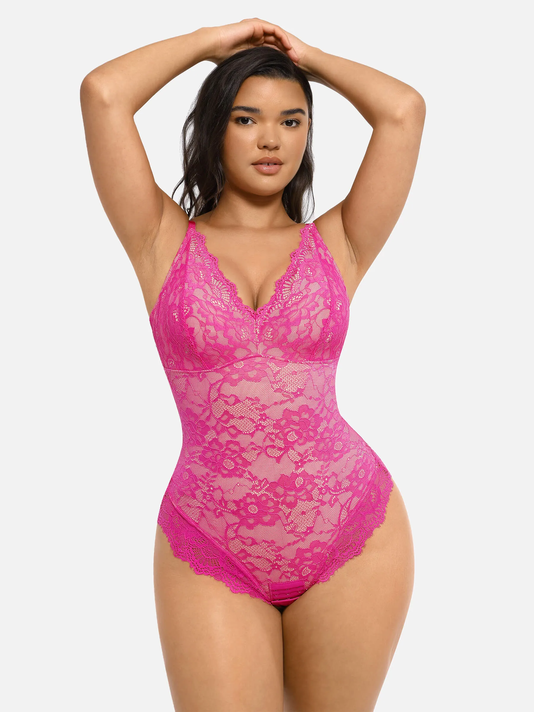 Feelingirl Lace V Neck Full Bodysuit Underwear