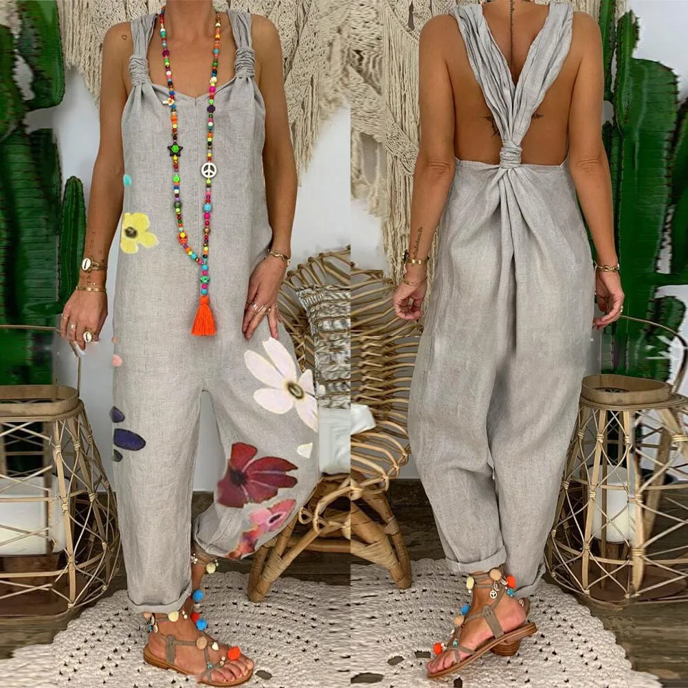 Funki Buys | Pants | Women's Rompers Loose Fit Bib Overalls
