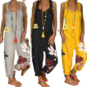Funki Buys | Pants | Women's Rompers Loose Fit Bib Overalls