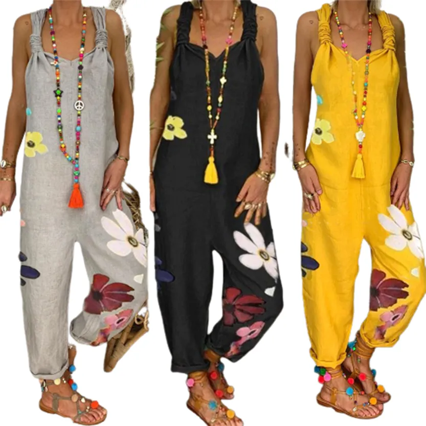 Funki Buys | Pants | Women's Rompers Loose Fit Bib Overalls