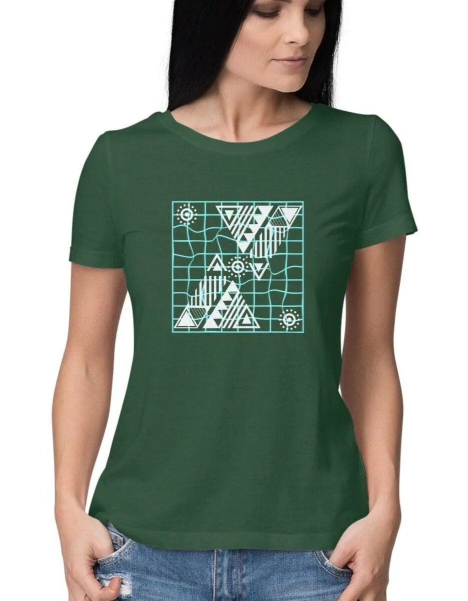 Geometric Design T Shirt for Women D72