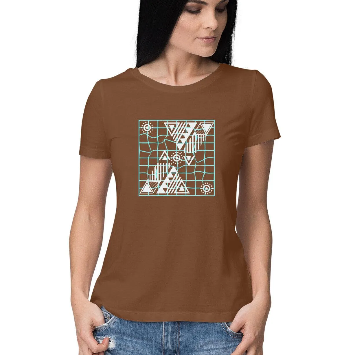 Geometric Design T Shirt for Women D72