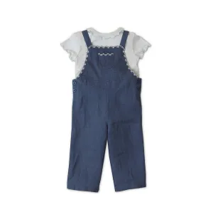 Gingersnaps :: Baby Vinatge Marina Embroidered Jumpsuit Teal