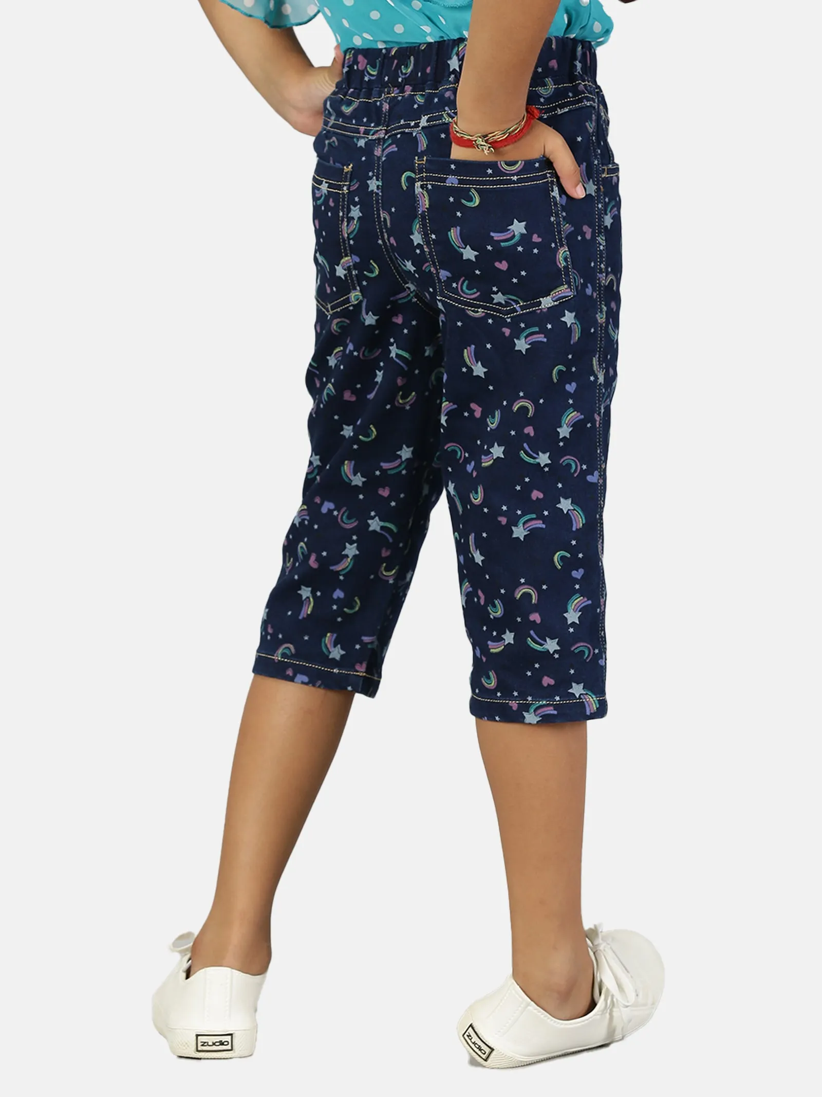 Girls Denim Capri Jeggings