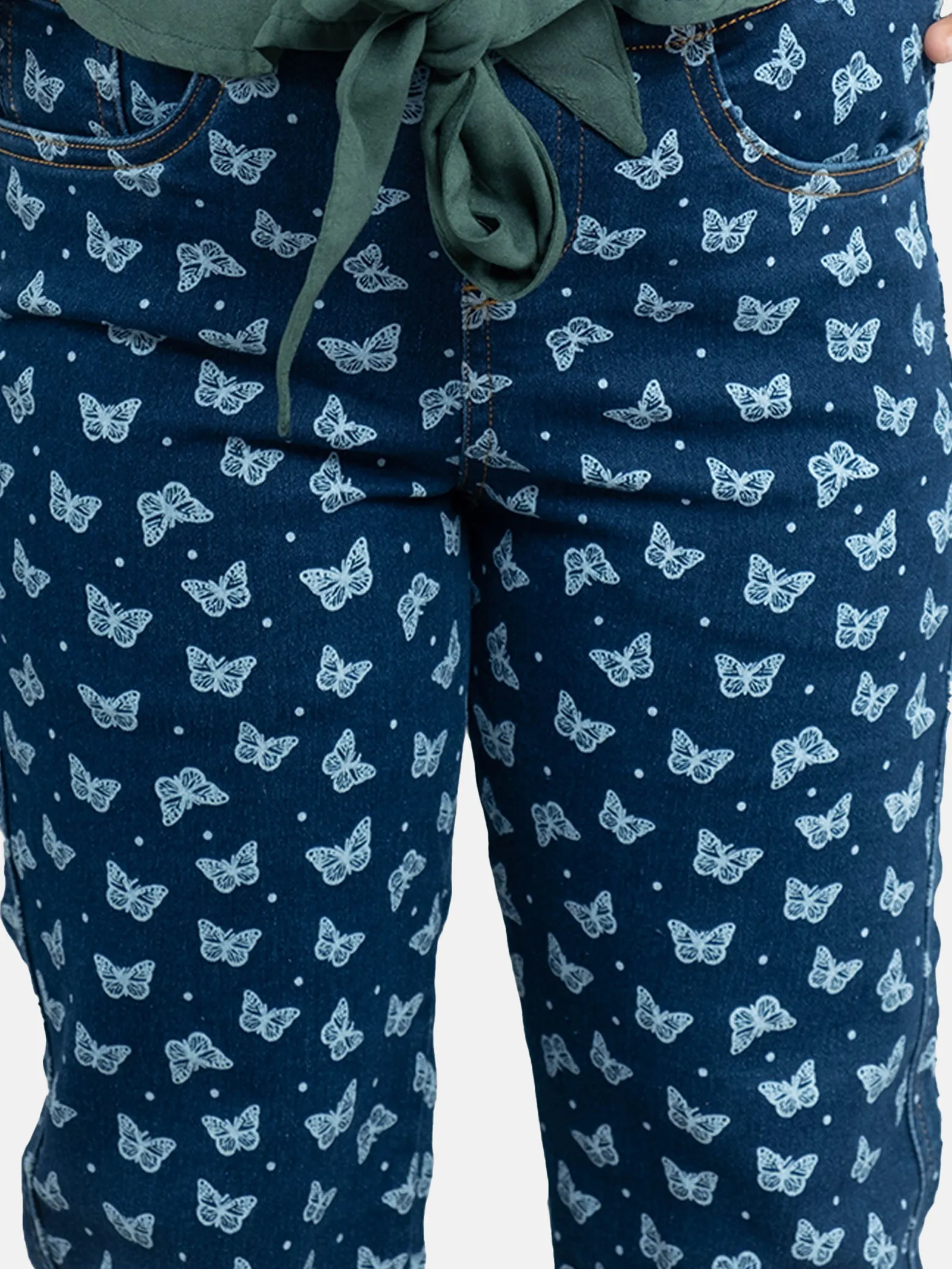 Girls Denim Capri Jeggings