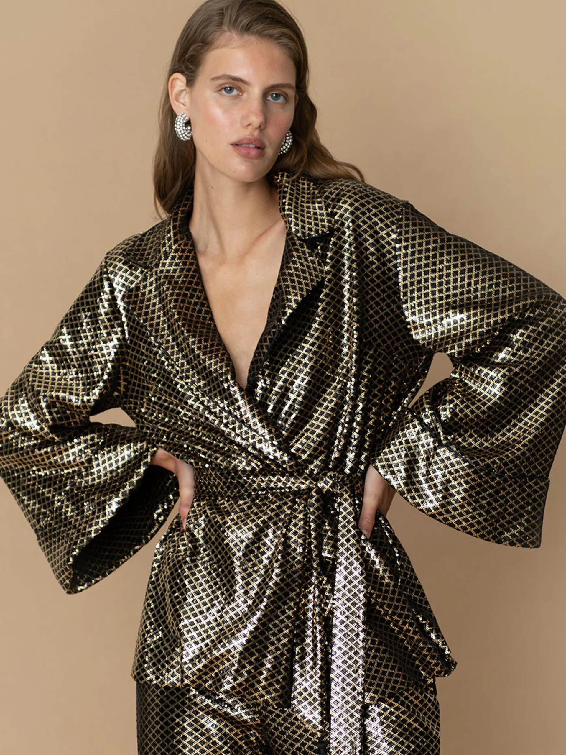 Gold and black Una sequin jacket