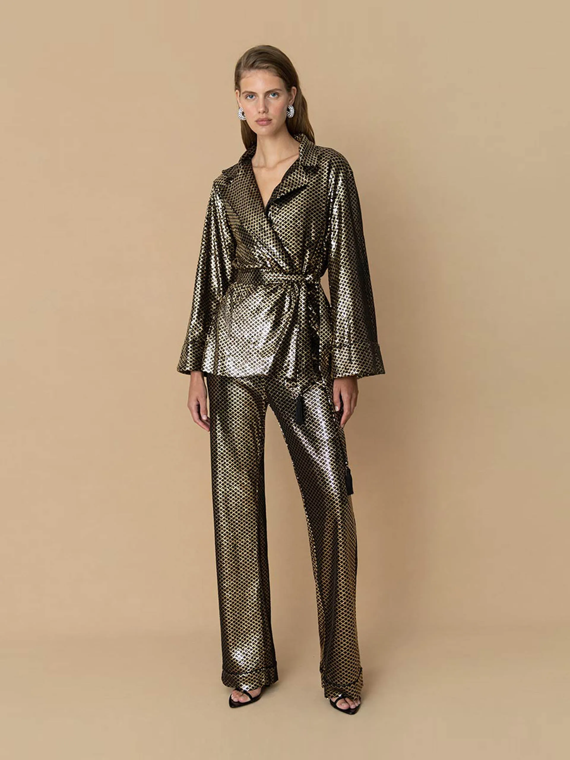 Gold and black Una sequin jacket