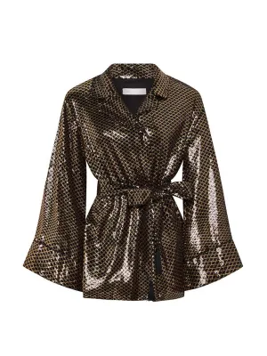 Gold and black Una sequin jacket