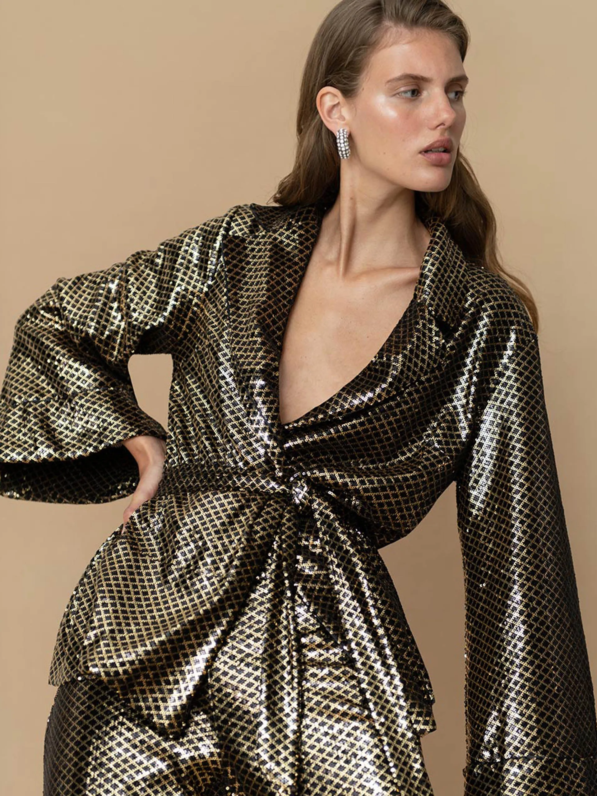 Gold and black Una sequin jacket