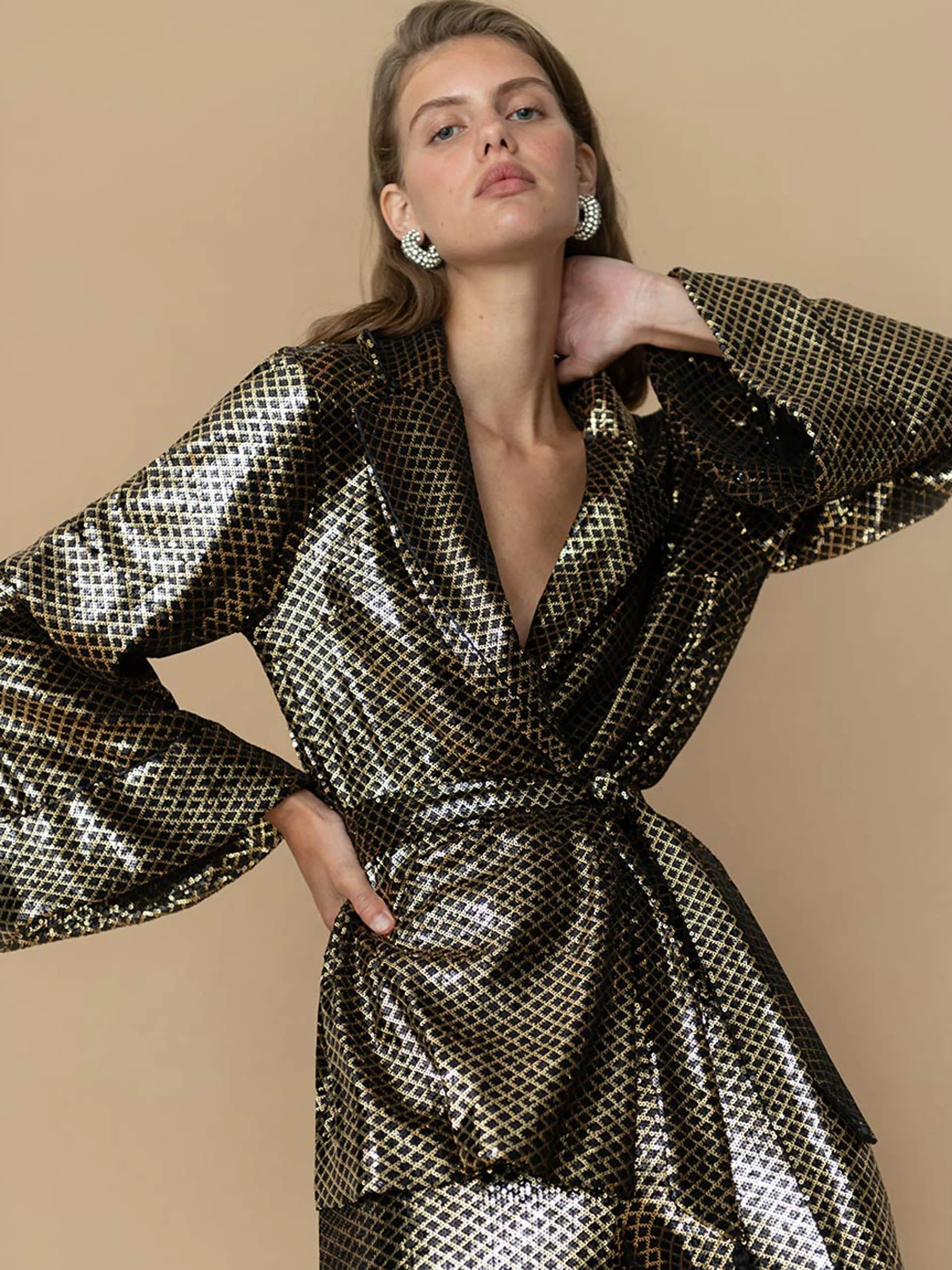 Gold and black Una sequin jacket