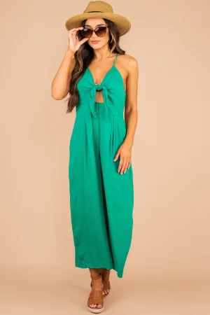 Gotta Keep Moving Green Wide Leg Jumpsuit
