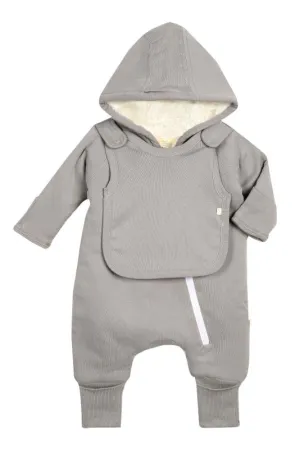 Gray Smart Cuddly Jumpsuit   Bib