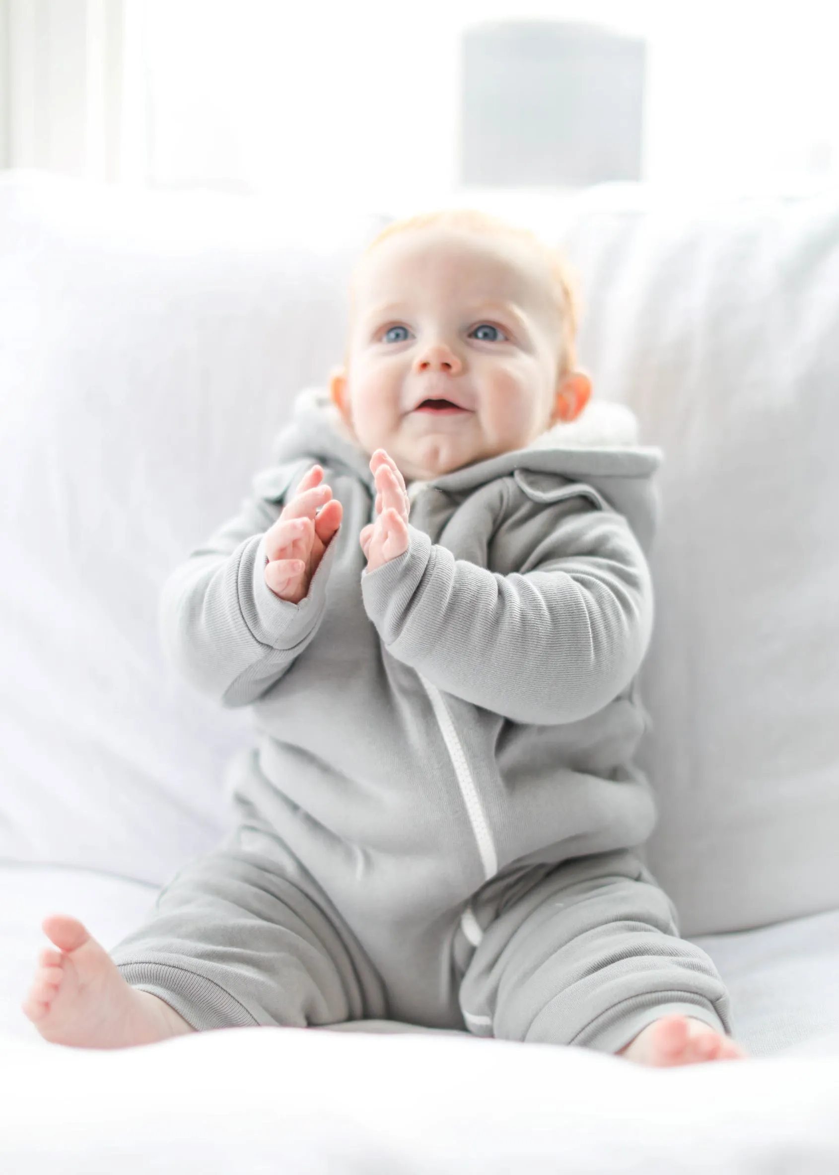 Gray Smart Cuddly Jumpsuit   Bib