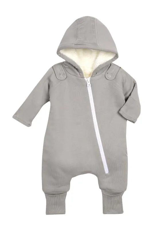 Gray Smart Cuddly Jumpsuit   Bib