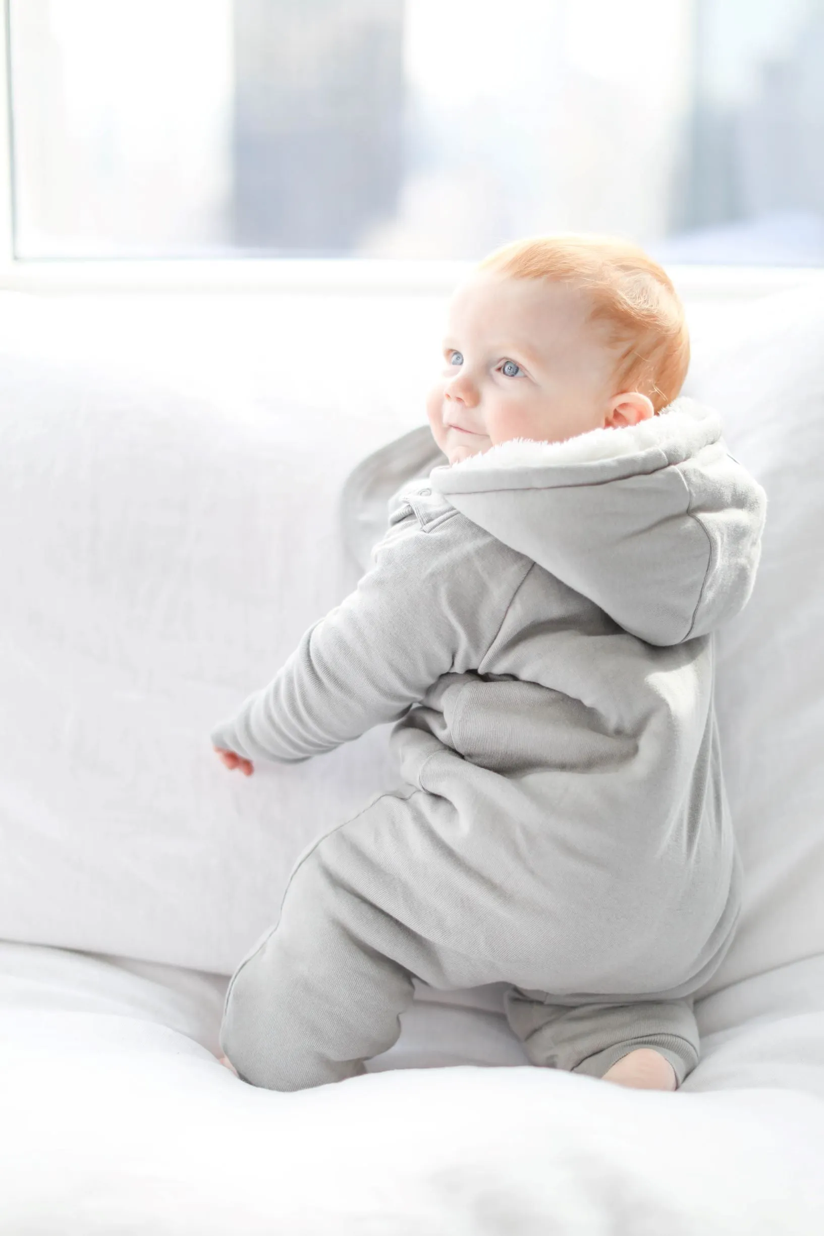 Gray Smart Cuddly Jumpsuit   Bib