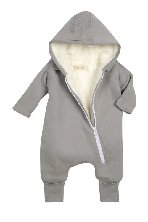 Gray Smart Cuddly Jumpsuit   Bib