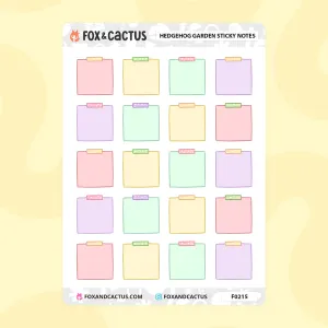 Hedgehog Garden Sticky Note Stickers