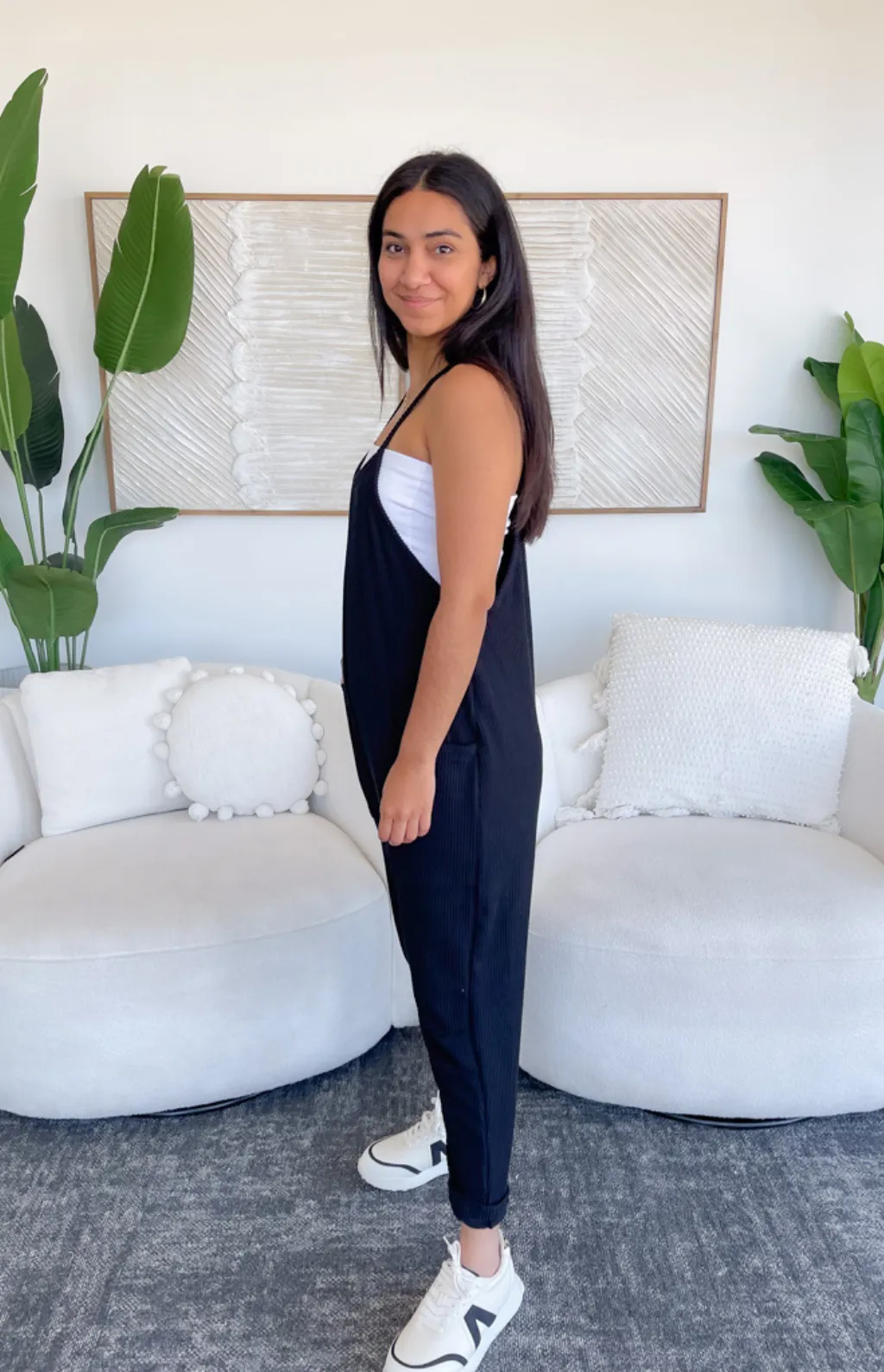 Holland Ribbed Black Jumpsuit