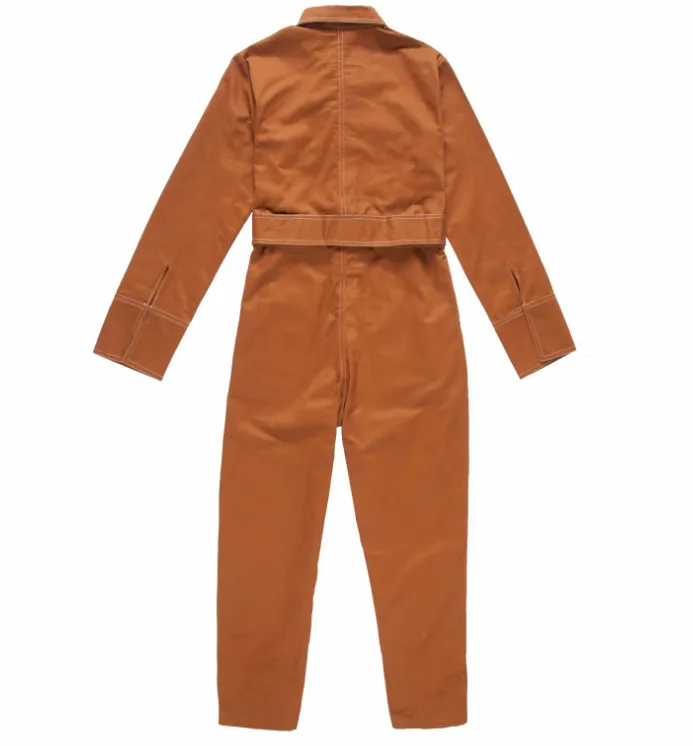 Hot Sale New Design Women's Jumpsuit Twill Denim Vintage Contrast Stitching High Street One Piece Tights