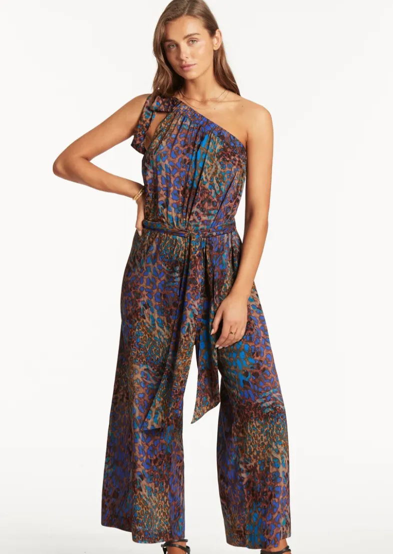 Hunter One Shoulder Jumpsuit Blue