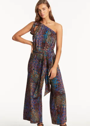 Hunter One Shoulder Jumpsuit Blue