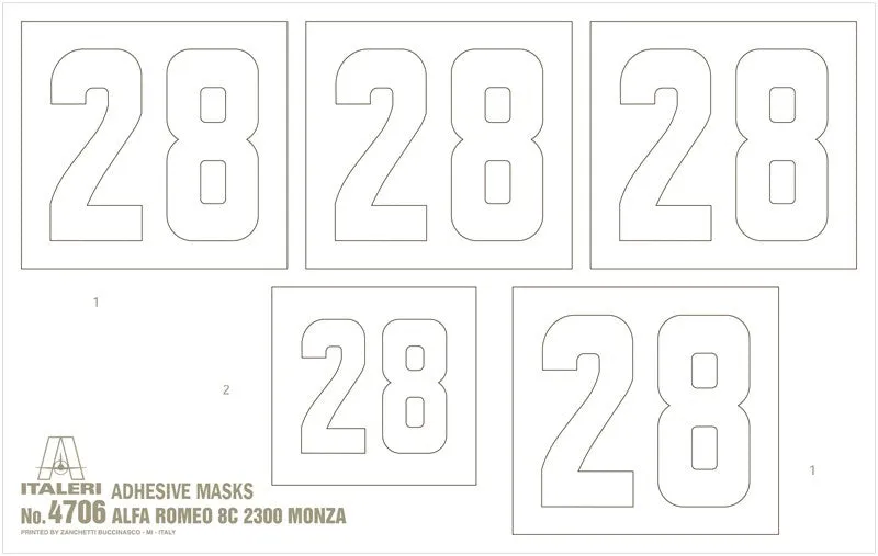 Italeri Alfa Romeo 8C 2300 Monza Tazio Nuvolari - 1/12 Scale Model Kit