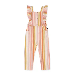 Kapow Beach Stripe Frill Dungarees