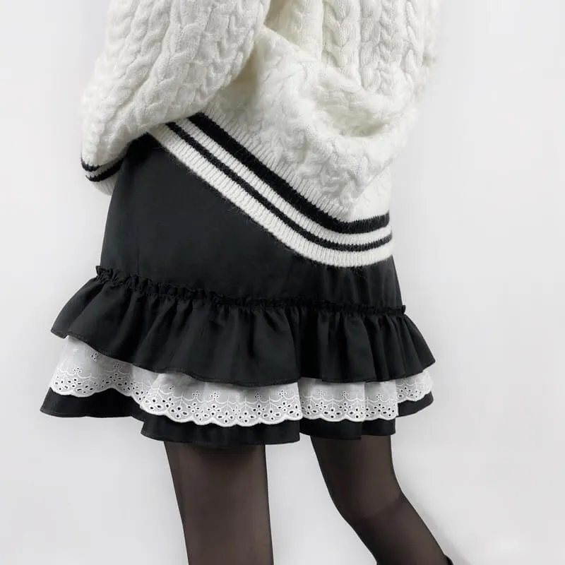 Kawaii goth layered skirt