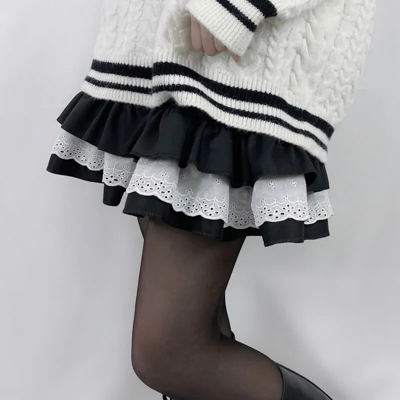 Kawaii goth layered skirt