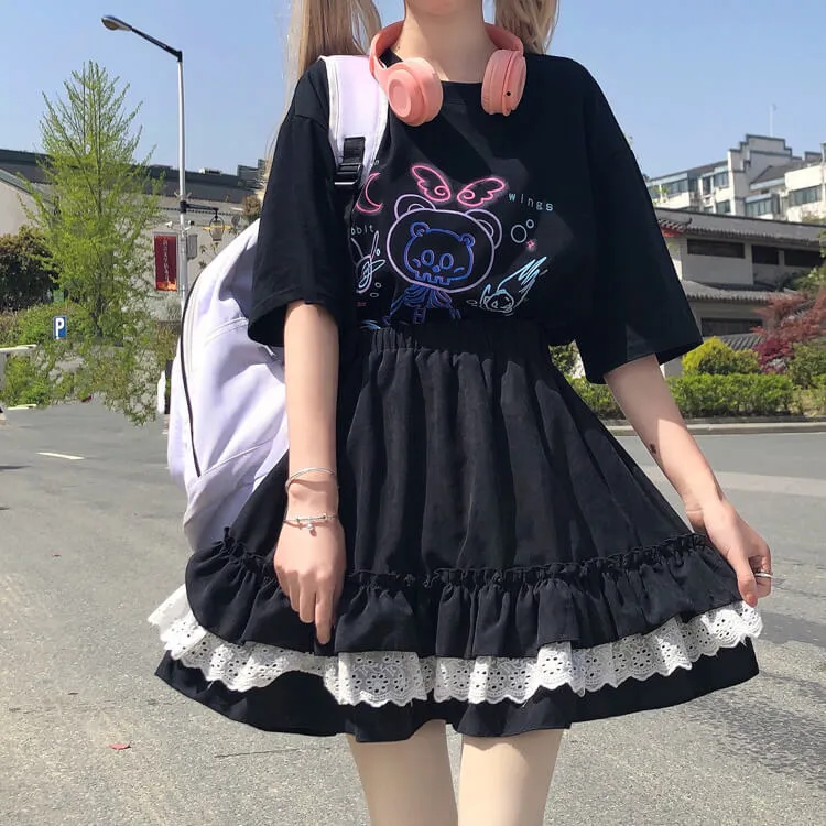 Kawaii goth layered skirt