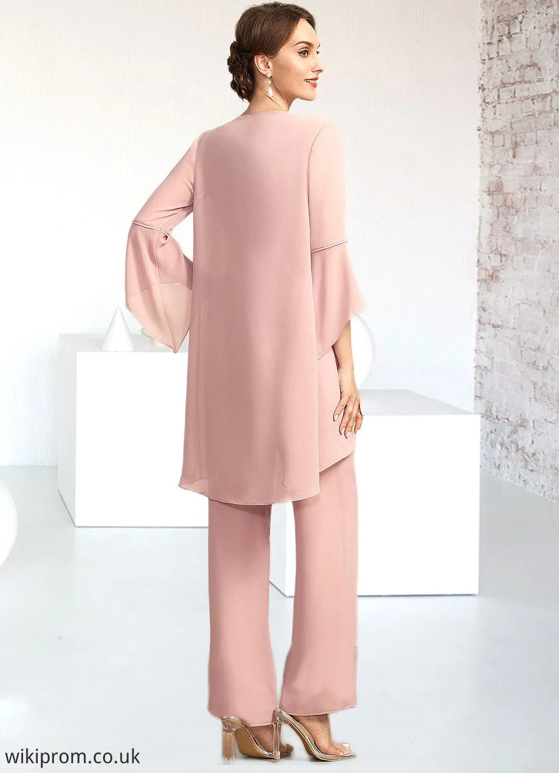 Kaydence Jumpsuit/Pantsuit Scoop Neck Ankle-Length Chiffon Lace Mother of the Bride Dress SWK126P0014746