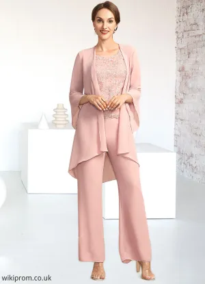 Kaydence Jumpsuit/Pantsuit Scoop Neck Ankle-Length Chiffon Lace Mother of the Bride Dress SWK126P0014746