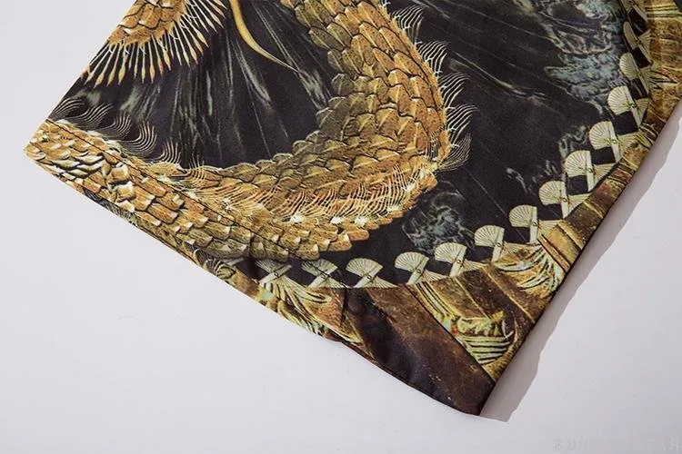 Kimono Cardigan Oriental Golden Dragon