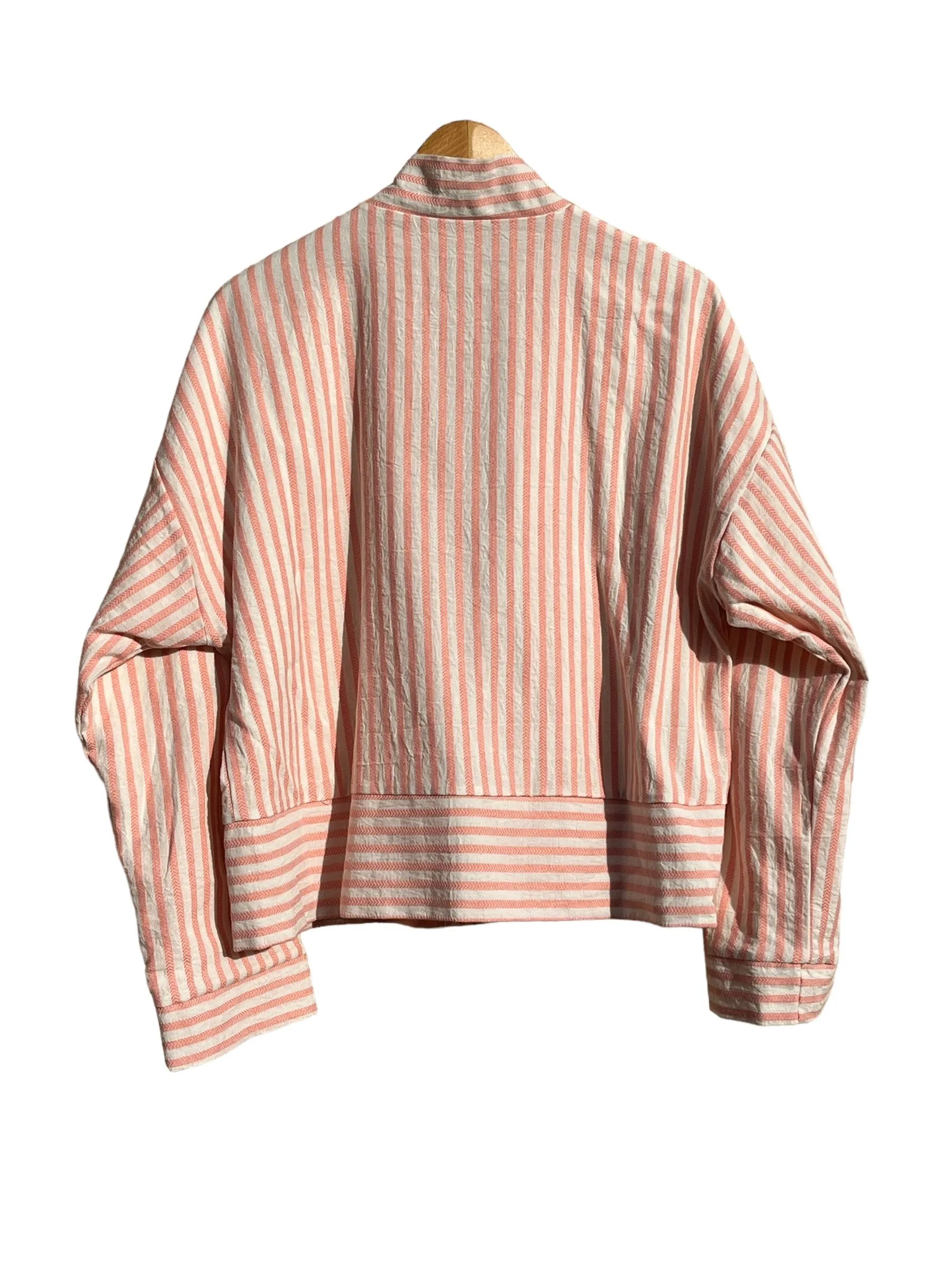 Kimono Jacket Jacquard White/Light Pink